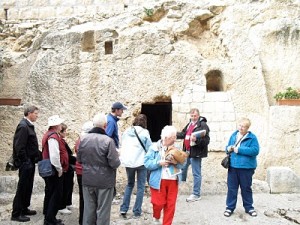 A group outside the Garden Tomb. What a lovely place and a powerful spiritual feeling. 