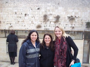 3 new friends at the Western Wall (Wailing Wall) in Jerusalem.